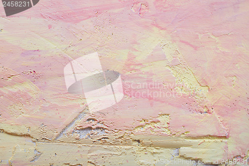 Image of Wall with pink and yellow texture