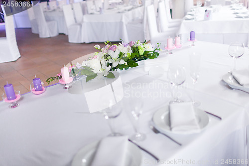 Image of Tables decorated with flowers