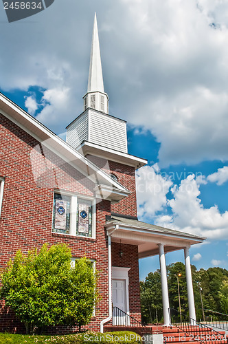 Image of Exterior of modern American church 