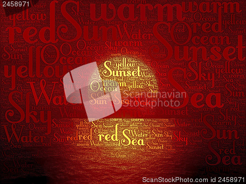 Image of sunset word text