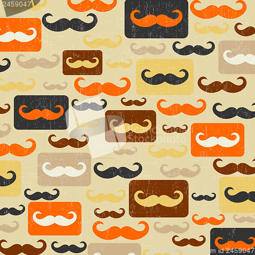 Image of retro seamless pattern with mustache