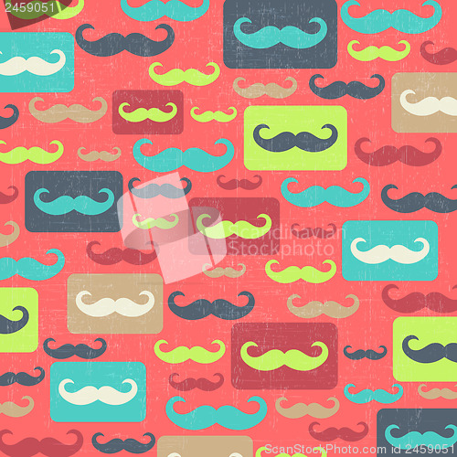 Image of retro seamless pattern with mustache