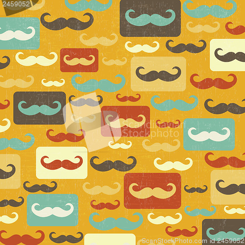 Image of retro seamless pattern with mustache