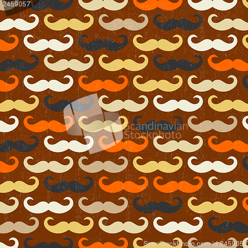 Image of retro seamless pattern with mustache