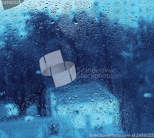 Image of Water drops on glass