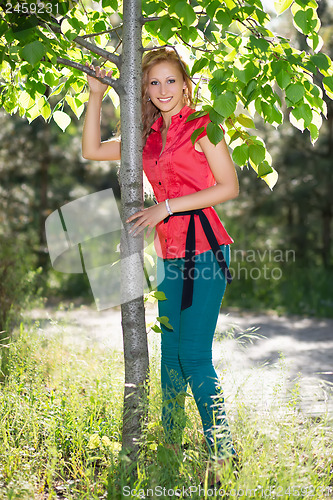 Image of Smiling blond woman