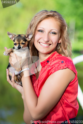 Image of Cheerful blond woman