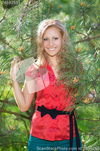 Image of Smiling blond woman