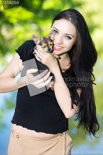 Image of Young cheerful brunette