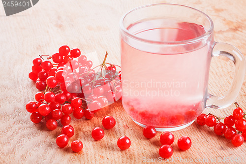 Image of Cup of drink red ripe viburnum