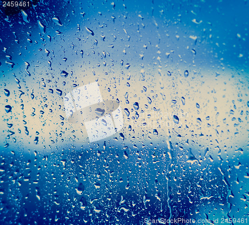 Image of Drops On Glass After Rain