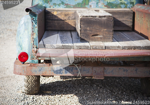 Image of Old Rusty Antique Truck Abstract in a Rustic Outdoor Setting
