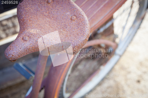 Image of Abstract of Old Rusty Antique Bicycle Seat
