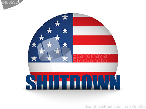 Image of United States Shutdown Government Button