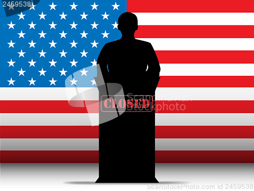 Image of United States of America  Shutdown Closed Speech Tribune Silhoue