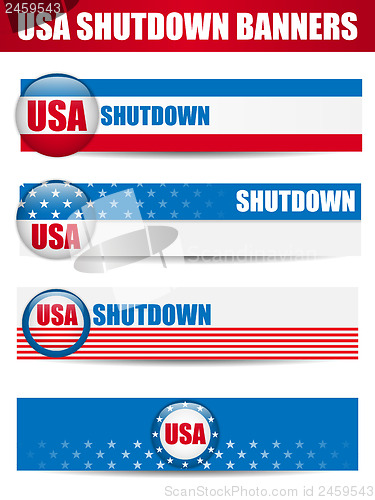 Image of Government Shutdown USA Closed Banners.
