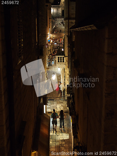 Image of Dubrovnik, august 2013, Croatia, Uz Jesuite street at night