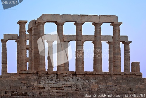 Image of The ruins of the Temple of Poseidon.