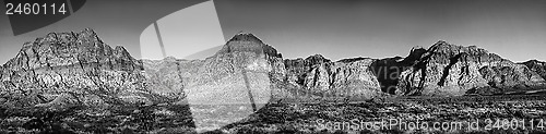 Image of Moon over Red Rock Canyon, Nevada at sunrise