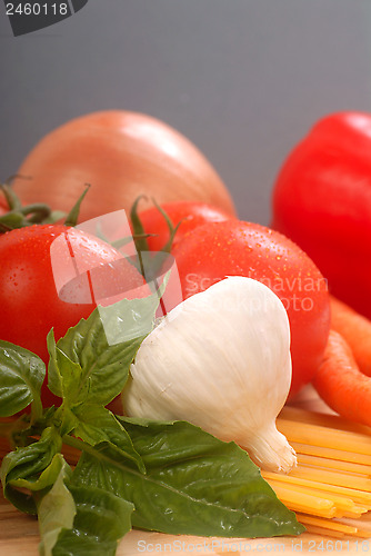 Image of Fresh ingredients for spaghetti