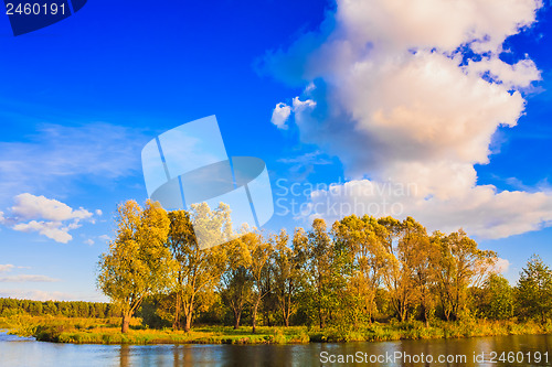 Image of Landscape With River And Blue Sky