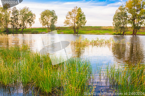 Image of Landscape With River And Blue Sky