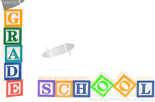 Image of Baby blocks spelling grade school