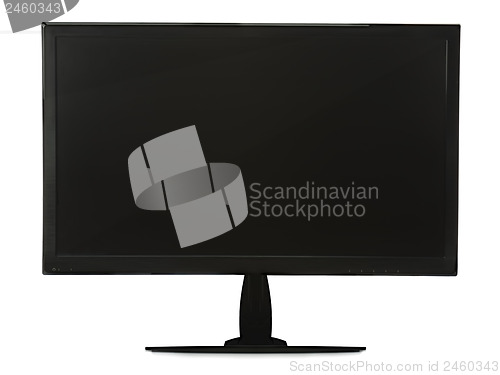 Image of Black lcd monitor isolated on white background.