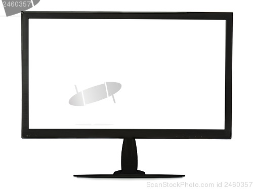 Image of Black lcd monitor isolated on white background.