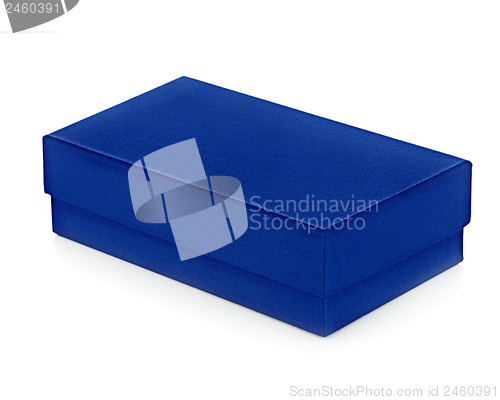 Image of Blue gift box on white background. 