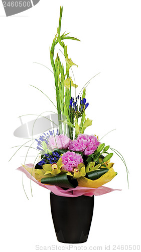 Image of Floral bouquet of orchids, peon flowers and gladiolus arrangemen