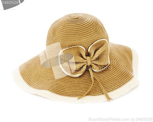 Image of Beautiful summer hat isolated on white background.