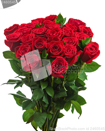 Image of Colorful flower bouquet from red roses isolated on white backgro