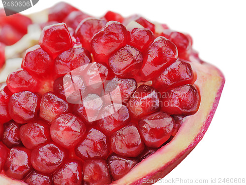 Image of Pomegranate fruits isolated on white background. Close-up.