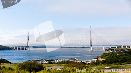 Image of Longest cable-stayed bridge in the world in the Russian Vladivos