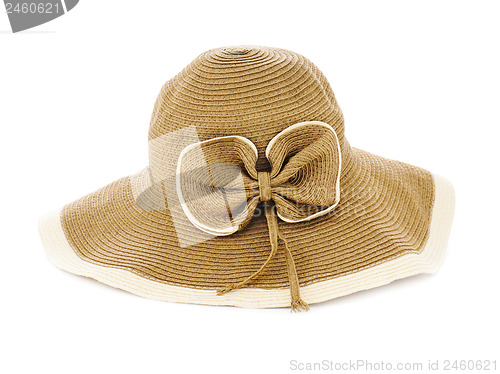 Image of Beautiful summer hat isolated on white background.