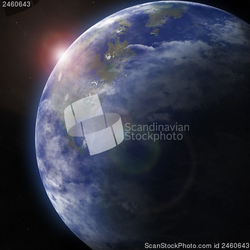 Image of Earth from space. Detailed image. 