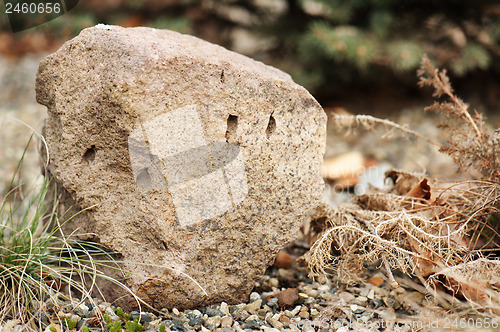 Image of Beautiful granite stone in the garden for meditation.