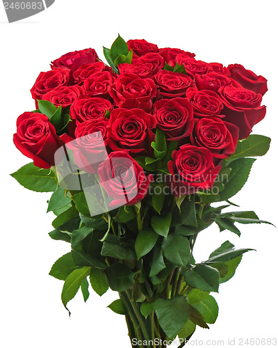Image of Colorful flower bouquet from red roses isolated on white backgro