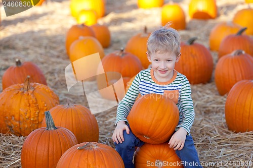 Image of kid at pumpkin patch
