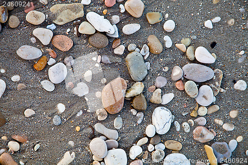 Image of round colored sea pebbles