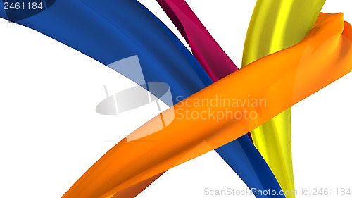 Image of Ribbons on white background.