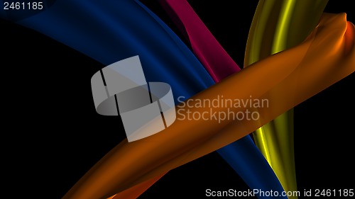 Image of Ribbons on black background.