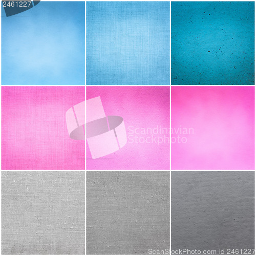 Image of Old Vintage Papers Texture Set  (Blue, Pink, Grey) Background