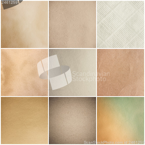 Image of Old Vintage Beige Papers Texture Set Background