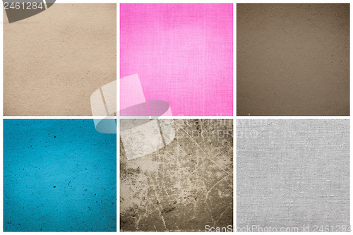 Image of Old Vintage Papers Texture Set  (Blue, Pink, Grey, Brown)