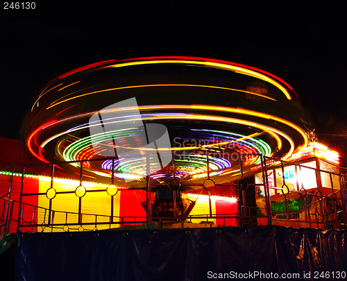 Image of bright lights of merry-go-round