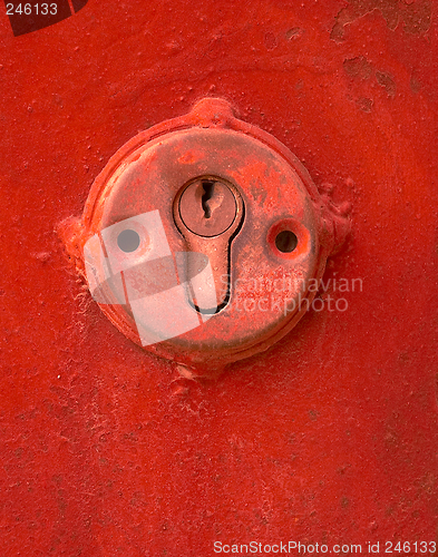 Image of red keyhole