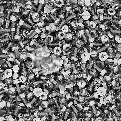 Image of Background of different bolts and nuts