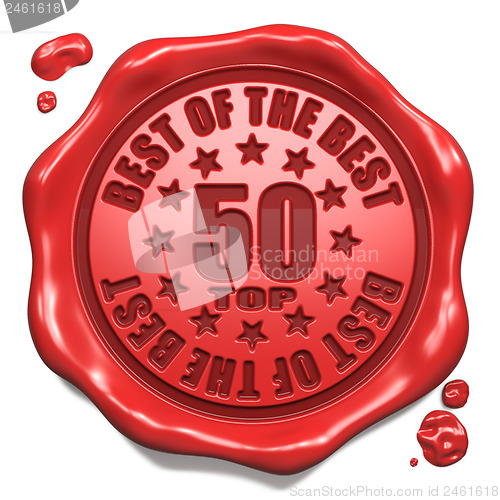 Image of Top 50 in Charts - Stamp on Red Wax Seal.